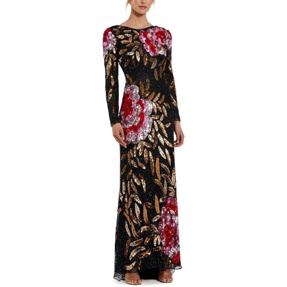 Mac Duggal Womens Two Sleeve Gown, Black